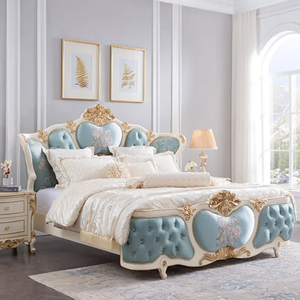 Juego de Dormitorio de Lujo Europeo de Madera de Caoba Sólida Premium, Muebles de Dormitorio Principal Tallados a Mano, Estilo Real Francés - Product Image 1