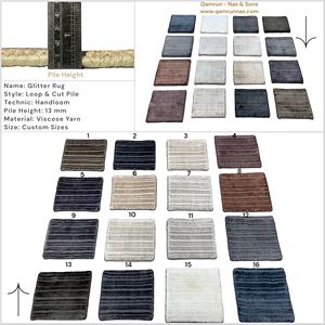 2025 luxe rayé Viscose tapis fait à la main doux brillant paillettes tapis Style moderne pour chambre et décor à la maison salon - Product Image 2