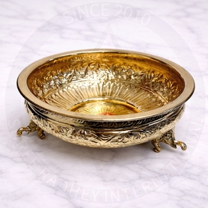 Base de latón antiguo para árbol de Navidad, soporte artesanal para Diya, trípode de latón para lámpara de aceite, decoración para el hogar o templo - Product Image 3