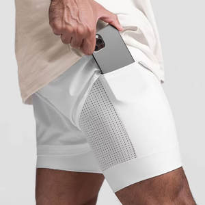 Pantalones cortos de entrenamiento para hombre con bolsillos, de compresión y secado rápido con logotipo personalizado al por mayor - Product Image 3