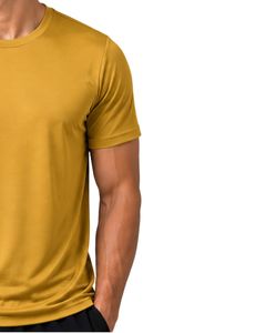 Customized Mustard <b>Yellow</b> Mens Athletic T Shirt Quick Dry Breathable Gym Workout Running Polyester Sports Tee Activewear Top - Product Image 4