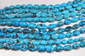 Cuentas de Turquesa de la Mina del Príncipe Egipcio, Cuentas de Piedras Preciosas Naturales de Forma Ovalada para la Fabricación de Joyas - Product Image 3