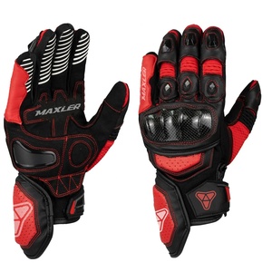 Customizable Short Cuff Full Finger Racing <b>Gloves</b> Unisex Leather Motorcycle <b>Gloves</b> Sports Cycling Use Non-Slip Grip - Product Image 1