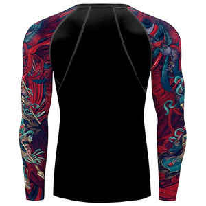 OEM Men Long Sleeve Rash Guard <b>Compression</b> <b>Shirt</b> Graphic Print UV Protection Custom Branding Bulk - Product Image 6