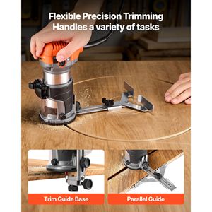 Fresatrice per legno da 1 HP 710W con velocità variabile, mandrino singolo, avvio graduale, base fissa compatta da 1/4 di pollice, fresatrice palmare, rifilatrice per bordi - Product Image 4