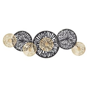 Coastal Metal Wall Sculpture Set Abstract Blue Circular Design Home Decor Living Room Art Multi Piece Irregular Shape - Product Image 2