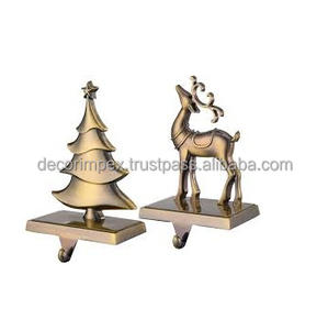 High Quality Reindeer & Pine Tree Metal <b>Christmas</b> <b>Stocking</b> Holder Eco-Friendly Wall Hanging Decor - Product Image 4