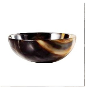 Bol de service en corne fait main, écologique, design moderne, tons bruns, poli, design minimaliste, 8 - Product Image 2