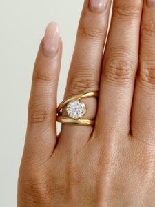Anillo Solitario Abierto con Diamante Redondo de 2 Quilates, Certificado por IGI - Product Image 1