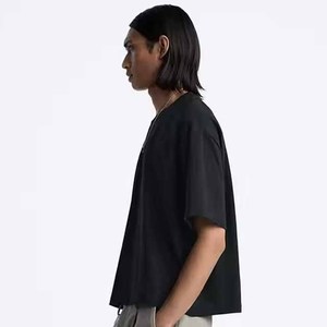 เสื้อยืดโอเวอร์ไซส์ผ้าคอตตอนทรงครอป พิมพ์โลโก้ได้ ทรงบ็อกซี่ สตรีทแวร์ เสื้อยืดผู้ชาย - Product Image 3