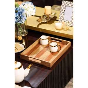 Bandeja de Servir de Madera Maciza Hecha a Mano, con Acabado Natural Duradero, para Cocina, Comedor, Hoteles y Servicios de Catering - Product Image 6