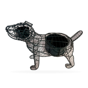 Maceta Rústica de Alambre de Hierro Galvanizado con Recubrimiento de Polvo Negro, Tejida a Mano, con Maceta Interior Extraíble para Jardín, para Perros, Cachorros y Animales - Product Image 3
