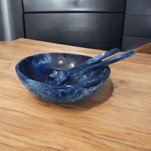 Handcrafted Eco-Friendly Fruit Bowl Salad Spoon Servers Unique Natural Creations Inc Made Resin Dishwasher Safe <b>Microwave</b> Oven - Product Image 4