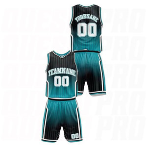 Uniforme de Baloncesto Color Verde Azulado Degradado, Ropa de Equipo de Baloncesto de Poliéster para Hombre, Conjunto Personalizado de Uniformes de Baloncesto, Camisetas de Baloncesto - Product Image 4