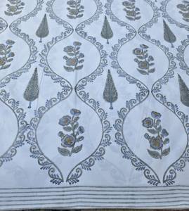 Juego de Ropa de Cama de Algodón Percal 200 Hilos, Estampado Floral a Mano de Jaipur, Ecológico, Multicolor, para Uso en el Hogar y Bodas - Product Image 4