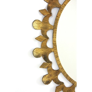 Espejo de Pared Ovalado de Metal de la Más Alta Calidad con Marco Decorativo con Patrón de Hojas, Diseño Tradicional - Product Image 5