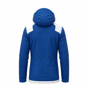 Veste de ski imperméable en polaire pour homme, bleu et blanc, style sportif, fermeture éclair, vêtement d'extérieur pour l'automne, polyester - Product Image 2