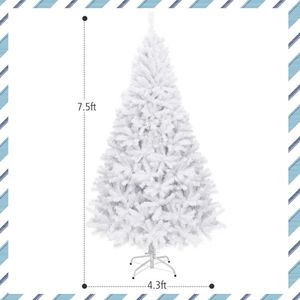 6/7.5/9 Hinged Artificial <b>Christmas</b> <b>Tree</b> with Metal Stand Elegant Holiday Decoration Product Category - Product Image 1