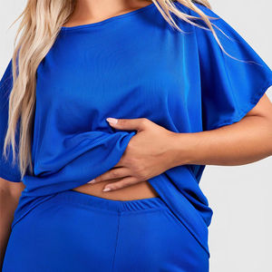 Última Moda, Nueva Llegada, Conjunto de 2 Piezas Casual de Verano para Mujer, Camisa y Pantalones Cortos, Transpirable, Color Sólido, 100% Algodón, Impermeable, OEM - Product Image 4