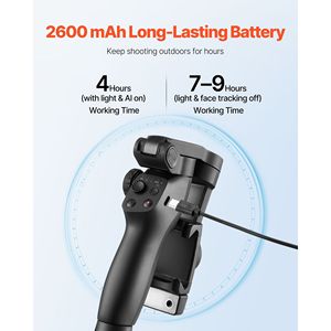 Stabilizzatore cardanico a 3 assi alimentato AI per smartphone con supporto per telefono con funzione di tracciamento - Product Image 6