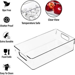 Set di 4 Grandi Contenitori in Plastica Trasparente per Organizzare Frigorifero, Dispensa e Spazi di Stoccaggio - Product Image 2