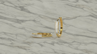 Pendientes de Aro de Lujo Chapados en Oro de 18K con Diamantes de Corte Baguette, Elegantes para Novia, Regalo de Boda, Joyería Fina para Mujer