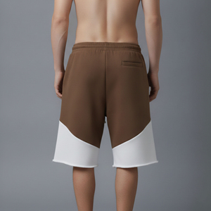 Shorts cargo pour hommes en toile 100% coton, couleur unie, taille mi-haute élastique, écologiques, confortables et respirants, OEM/ODM, style urbain - Product Image 4