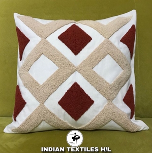 Designer Tufted Boho Cushion Cover By Indian Textiles H/L Handwoven Decorative Throw Pillow Luxury Boho Pillow Hot Selling - Product Image 1