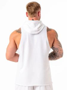 Sweats à capuche blancs en gros, de haute qualité, de luxe, personnalisés, en coton mélangé épais, à épaules tombantes, pour hommes - Product Image 5