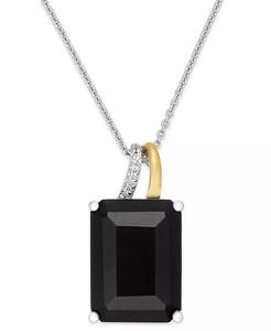 Ónix (10 CT. T. W.) y collar con colgante con acento de diamantes en plata de ley y oro de 14k | Macy's - Product Image 1