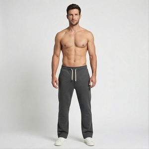 Joggers surdimensionnés Logo personnalisé Couleur unie vierge Décontracté Respirant Street Wear Pantalon de survêtement évasé Taille basse en coton Vente en gros - Product Image 1