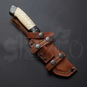 OEM Custom Handmade D2 Steel Hunting Skinner <b>Knife</b>, <b>Bone</b> <b>Handle</b> Fixed Blade Camping Outdoor EDC <b>Knife</b> with Leather Sheath Gift - Product Image 5