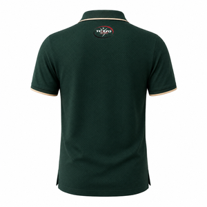 Polo en jacquard pour homme avec logo personnalisé, tissu texturé de qualité supérieure, manches courtes, broderie, polo décontracté de golf, fabricant - Product Image 2