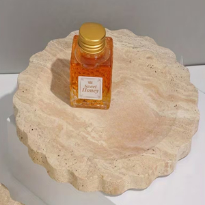 Scallop Edge Rectangular <b>Travertine</b> Tray Modern <b>Travertine</b> Trays - Product Image 5