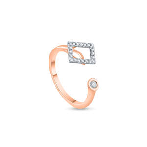 Anillo de diamante redondo ajustable PureCarat con giro moderno - Product Image 2