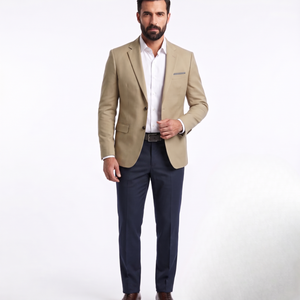 Blazer Premium para Hombre, Estilo Business, Tejido Elástico de Sarga, Corte Personalizado, Viscosa y Poliéster, Ligero, Resistente a las Arrugas, Traje de Oficina - Product Image 1