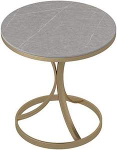 Modern Round <b>Marble</b> Coffee <b>Table</b> with Gold Metal Base Contemporary Living Room Furniture Decorative Center <b>Table</b> - Product Image 1