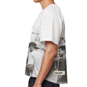 Premium Graphic Courtroom Mesh Jersey Oversized Baseball Style Photo Print Streetwear Sports Jersey Men Polyester OEM MFG Jersey - Product Image 6