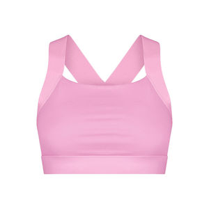 Pink Crossback <b>Sports</b> Bra With Removable Pads Breathable Quick Dry Yoga Fitness <b>Top</b> - Product Image 1