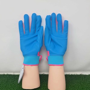 ถุงมือตีเบสบอลสีน้ำเงินและชมพูสำหรับผู้ชาย ทำจากหนังแกะ ฝ่ามือกันลื่น จับกระชับมือ คุณภาพเยี่ยม ตลาดขายส่งอเมริกาและยุโรป - Product Image 3