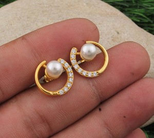 Natural <b>Pearl</b> Solid 925 Sterling Silver Handmade Luxury Vintage <b>Drop</b> <b>Earrings</b> for Wedding Anniversary Gift - Product Image 1