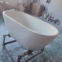 Baignoire autoportante moderne personnalisée Baignoire ovale en acrylique pur blanc brillant Massage à l'air Trempage écologique pour moderne