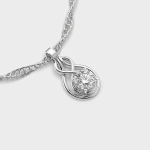 Pendentif solitaire en diamant de laboratoire certifié IGI, en forme de spirale infinie, en argent sterling 925 massif, élégant symbole d'amour - Product Image 3