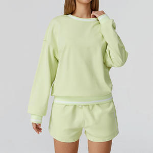 Ensemble de survêtement unisexe en molleton uni avec logo personnalisé, 2 pièces (pantalon et veste) pour l'entraînement et le jogging, vente en gros - Product Image 3