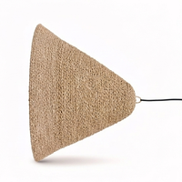 Lampe suspendue en forme de cône en jonc de mer naturel tissé à la main, écologique, style bohème rustique minimaliste, pour Noël et Pâques