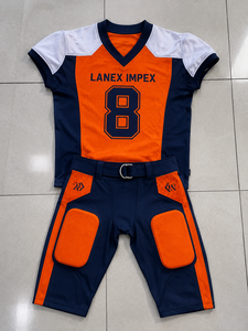 Uniforme de football américain de conception haut de gamme, vêtements d'entraînement pour hommes, orange marine, impression par sublimation, polyester respirant, taille adulte - Product Image 6