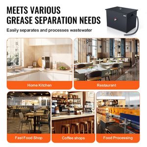 Attrezzatura per Cucine Commerciali: Separatore di Grasso a Ingresso Laterale da 30 LBS in Acciaio al Carbonio, 10.8 GPM di Rifiuti - Product Image 6