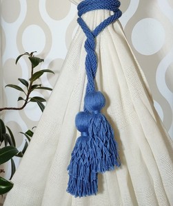 Long Curtain <b>Tiebacks</b> Cotton Tassels Custom Color, Farmhouse Style, Housewarming gift ideas, Bohemian Home Decor, Drape Holders - Product Image 1