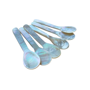 Cuillère artisanale vietnamienne en coquillage naturel nacre pour le service du café, la présentation de desserts et les accessoires de table - Product Image 1