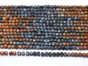 Pietersita AAA+ de 4 mm, Cuentas Cúbicas Facetadas 3D, Pietersita Natural, Piedra Semipreciosa, Cuentas Sueltas Tipo Briolette para Joyería - Product Image 2